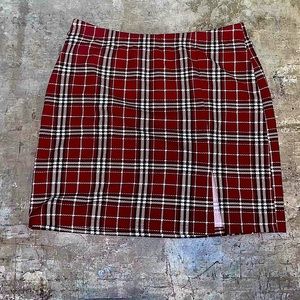 Red Plaid Schoolgirl Skirt